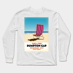 Dumpton Gap Seaside travel poster Long Sleeve T-Shirt